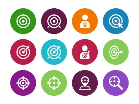 Target circle icons on white background Stock-Illustration