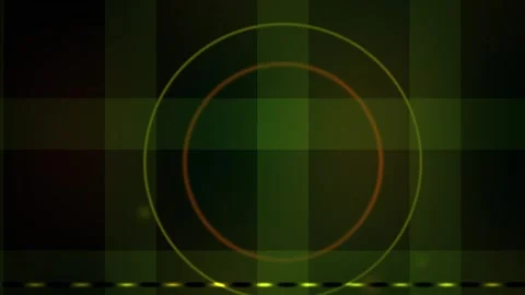 Target Circle with Scanning Line Motion on Dark Grid Background Stock Footage 343768086