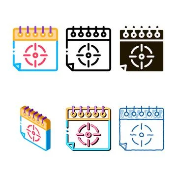 Target on clean sheet icon vector outline Stock Illustration