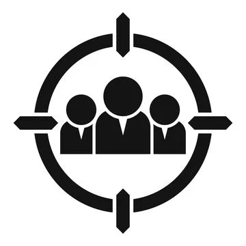 Target client team icon simple vector. Process identity Illustrazione stock