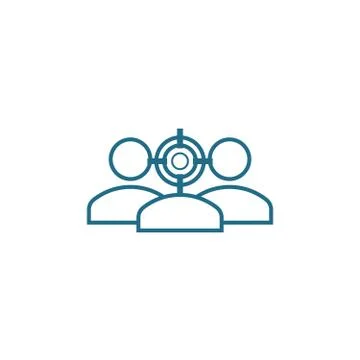 Target clientage identification linear icon concept. Target clientage Stock Illustration