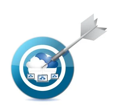 Target cloud computing concept illustration design Stock Illustration