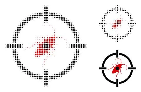 Target Cockroach Halftone Dotted Icon Stock Illustration