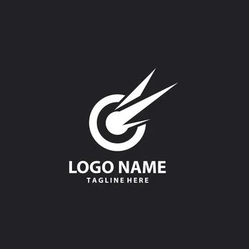 Target comet logo design vector Illustrazione stock