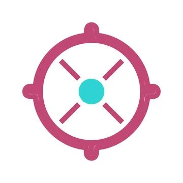 Target Compass Icon with Pointer Style Design Stock Illustration