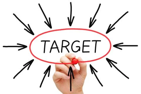 Target concept Stockfoto's