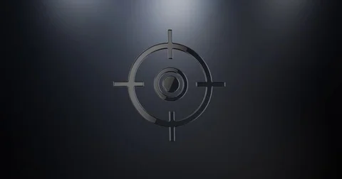 Target Crosshair Black 3d Icon Stock Footage