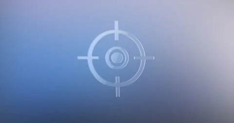 Target Crosshair Glass 3d Icon Stock Footage