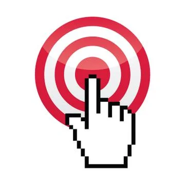 Target with cursor hand vector icon Stock Illustration