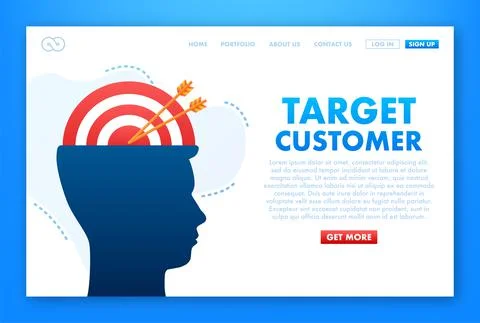 Target customer with an arrow on hands flat icon concept market goal vector Stock Illustration