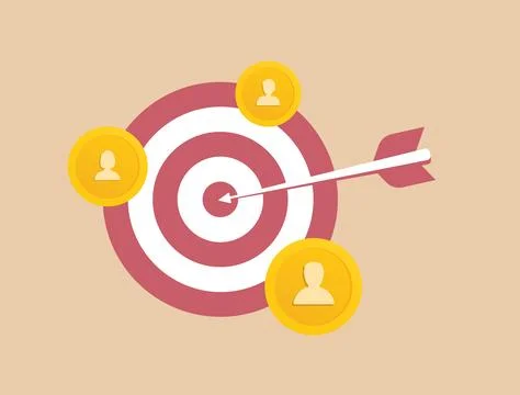 Target Customer Concept. Sales generation, audience outreach, focus group and Stock Illustration
