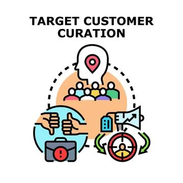 Target customer curation marketing concept vector illustration Stock Illustration