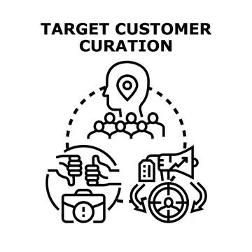 Target customer curation marketing concept vector illustration Stock Illustration