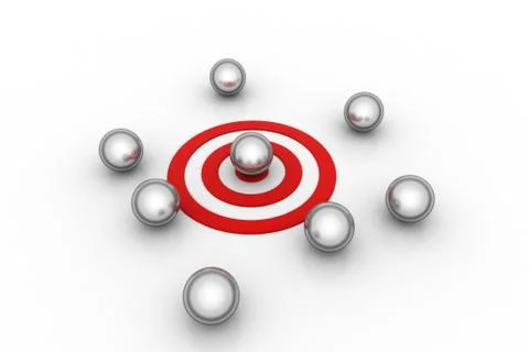 Target dart with ball Free Stock Illustration