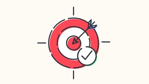 Target Dart Hit Bullseye Vector Icon Concept Video stock 342585160