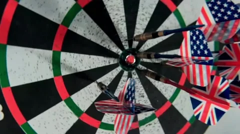 Target with darts Stock Footage 68417020