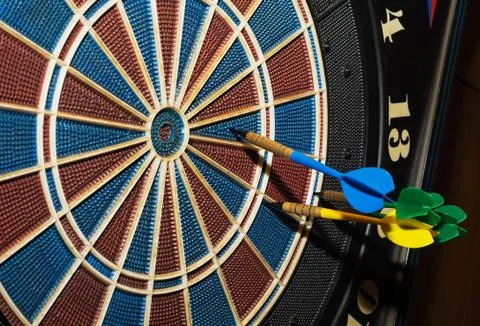 Target with darts Stock Photos