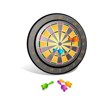 Target with darts, Target 3d icon, Vector illustration Stock Illustration