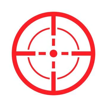Target destination red icon. Illustrazione stock