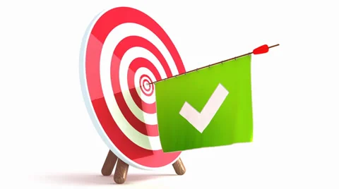 Target with develops approve sign loop video 스톡 동영상 32168668