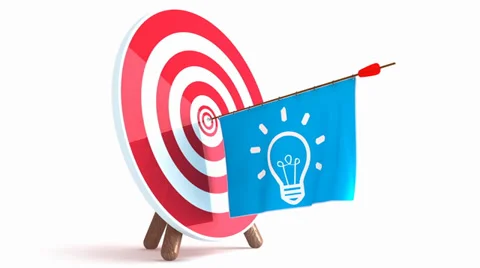 Target with develops idea sign loop video Stock Footage 32168662