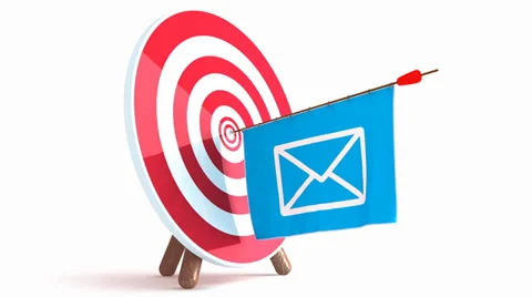 Target with develops letter sign loop video Stock Footage 32168665