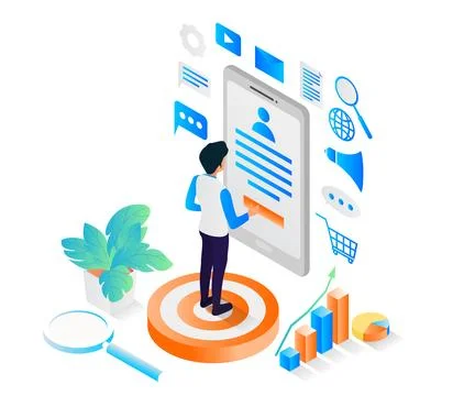 Target digital marketing users concept Stock Illustration