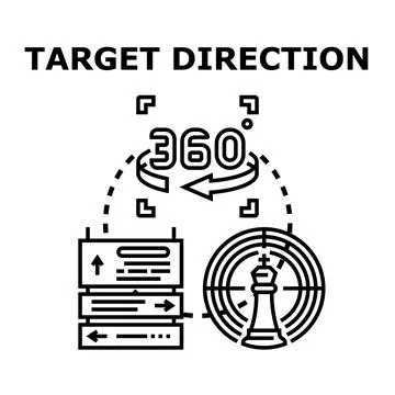 Target direction concept planning successful strategy development Stock Illustration