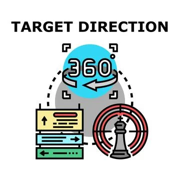 Target direction concept planning successful strategy development Stock Illustration