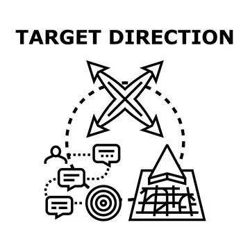 Target direction strategy choosing business path Illustration