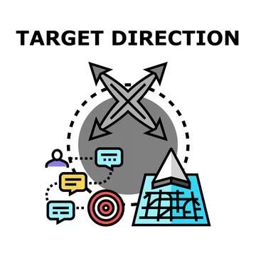 Target direction strategy choosing business path Stock Illustration