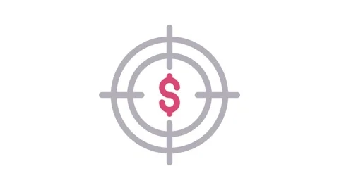 A target with a dollar sign at its center, symbolizing financial goals or i.. 库存影片 335012124