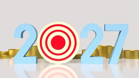Target Driven Financial Goals For Success In 2027 3d render. Stock Illustration