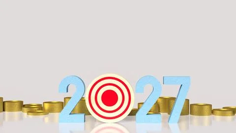 Target Driven Financial Goals For Success In 2027 3d render. Stock Illustration