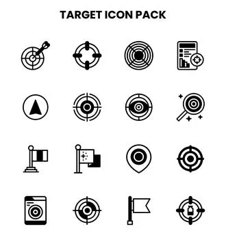 Target DuoTone Collection Icons Pack 스톡 일러스트