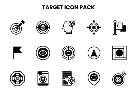 Target DuoTone Icons Pack Stock Illustration