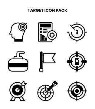 Target DuoTone Icons Pack Stock Illustration