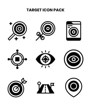 Target DuoTone Vector Icons Pack Stock Illustration
