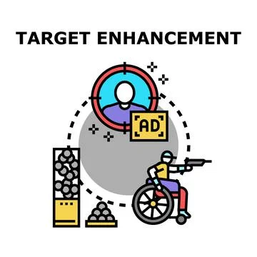 Target enhancement concept showing digital advertising strategy Stock Illustration