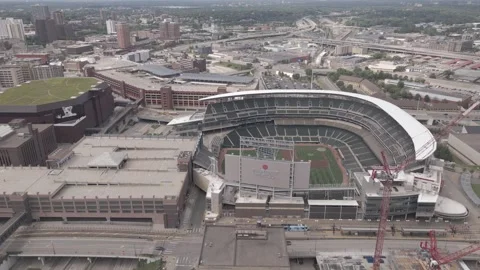 Target Field and Target Center Aerial Pan Shot Stock Footage 241532290