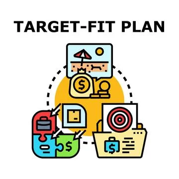 Target fit plan optimizing business goal achievement Stock Illustration