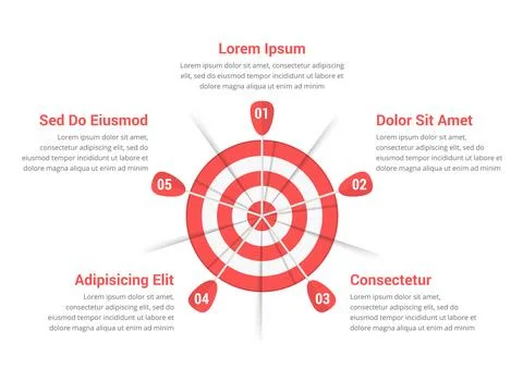 Target with Five Arrows Stock Illustration