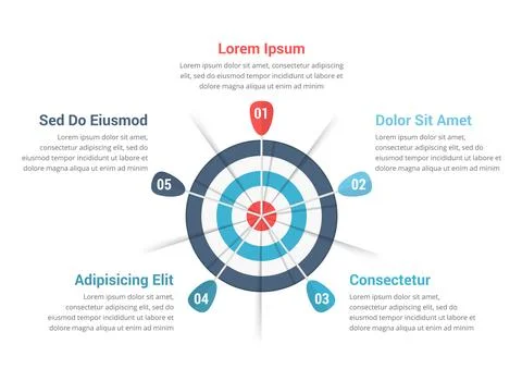 Target with Five Arrows Stock Illustration