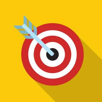 Target Flat Concept Icon  Illustration. Target Icon Image. Stock Illustration