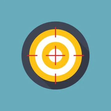 Target Flat Concept Icon  Illustration. Target Icon Image. Stock Illustration