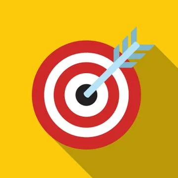 Target Flat Concept Icon Vector Illustration. Target Icon Image Illustrazione stock