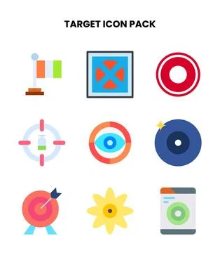 Target Flat Graphics Icons Pack Stock Illustration