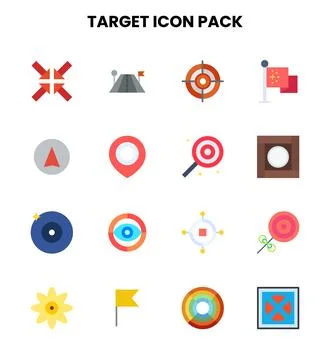 Target Flat Graphics Icons Pack Stock Illustration