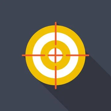 Target Flat Icon with Long Shadow, Vector Illustration Stock Illustration