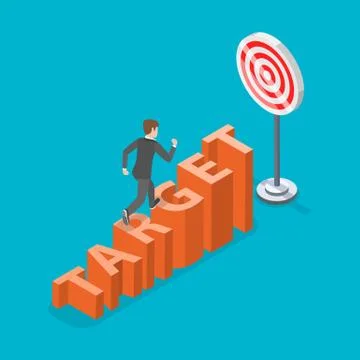 Target flat isometric vector concept. Stock Illustration